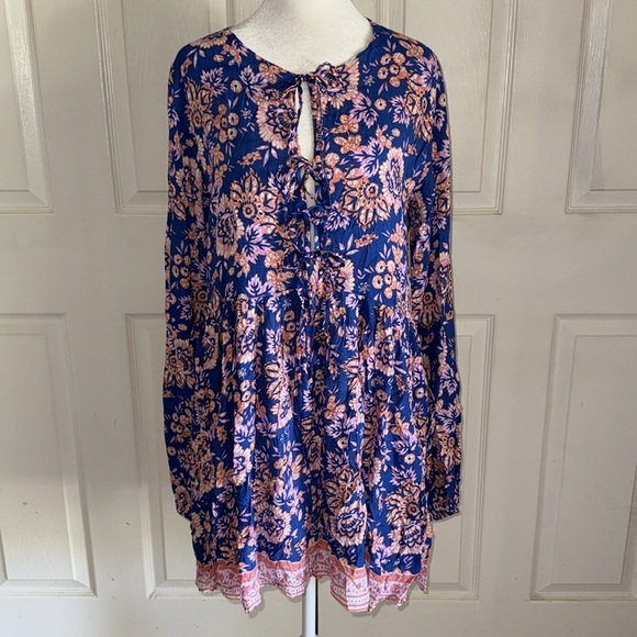 NWT Tiare Hawaii Front Tie Tropical Print Mini Dress - Picture 6 of 11